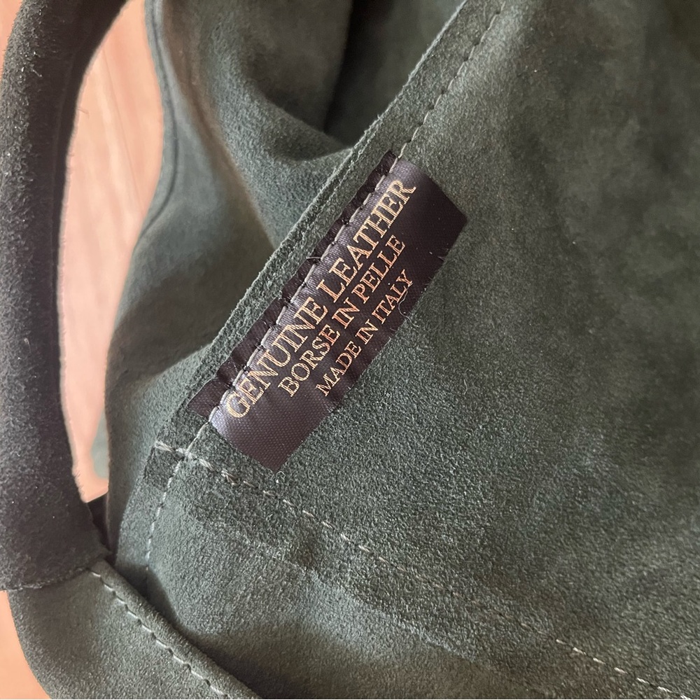 Genuine Green Suede Hobo Bag - Picture 5 of 7